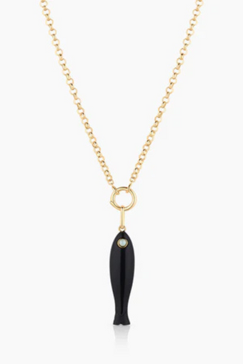Thatch Fortuna Onyx Charm on chain with charm clip