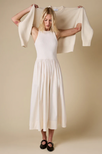 Sold Out the Rsvp Dress in Cream front view