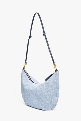 Clare V Lune Denim Suede Bag side