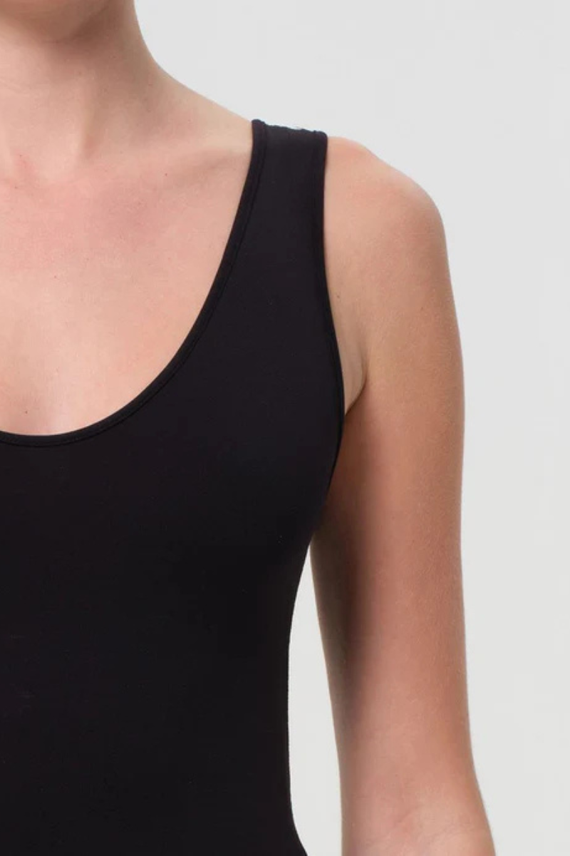 Agolde Tora Tank Bodysuit Black close up
