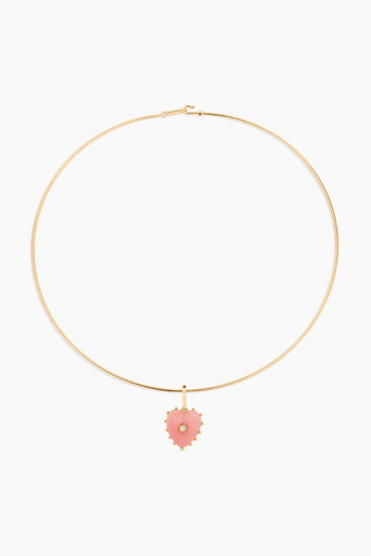 Thatch Isabel Pink Opal Charm on collar