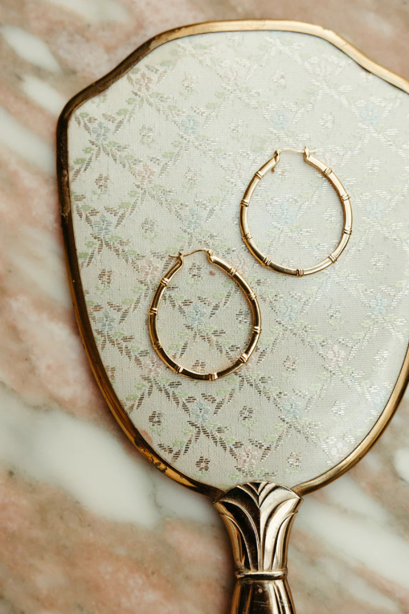 Sierra Winter Muse Hoop Earring on mirror