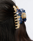 Lele Sadoughi Large Shell Claw Clip close up in hair