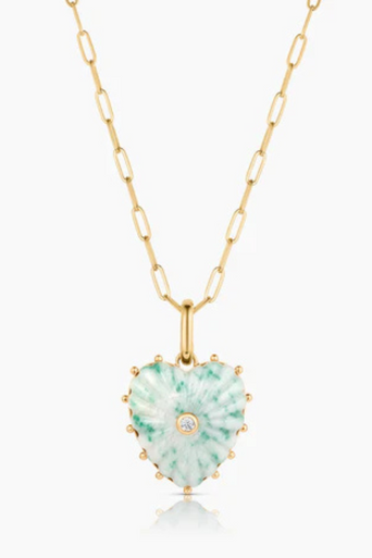 Thatch Malene Green Dot Clip Charm on paperclip chain