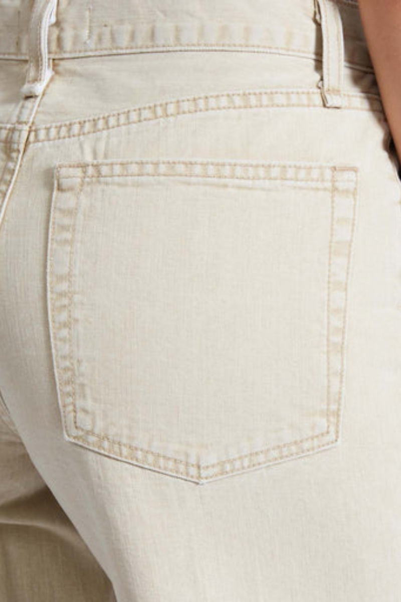 Askk Atomic Wide Leg Jean in Ecru close up back