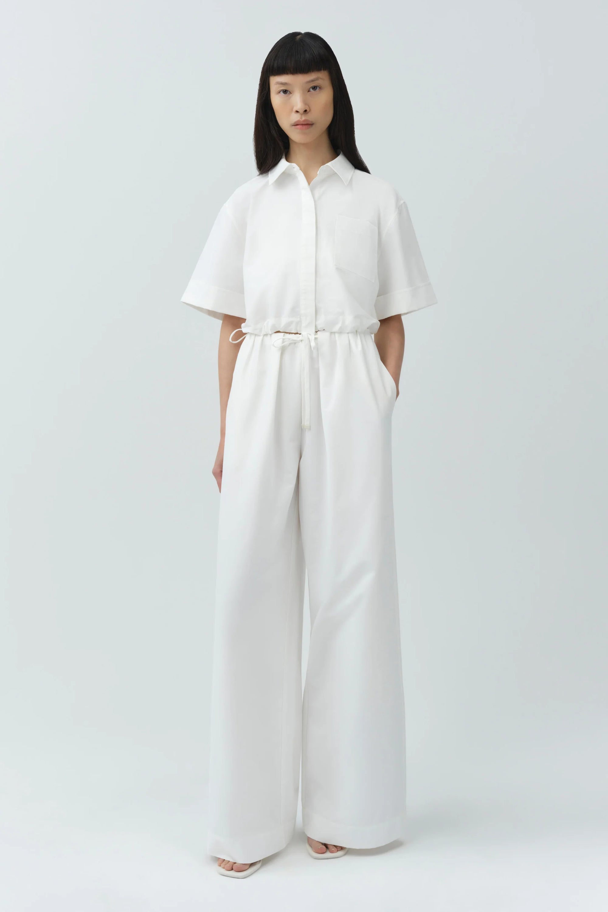 Rhea Cotton Wide Leg Pant full body front