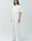 Rhea Cotton Wide Leg Pant full body front/side