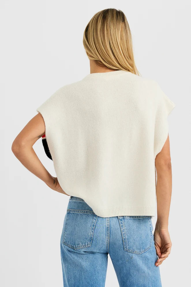 Shelly Stripe Tee back view on model