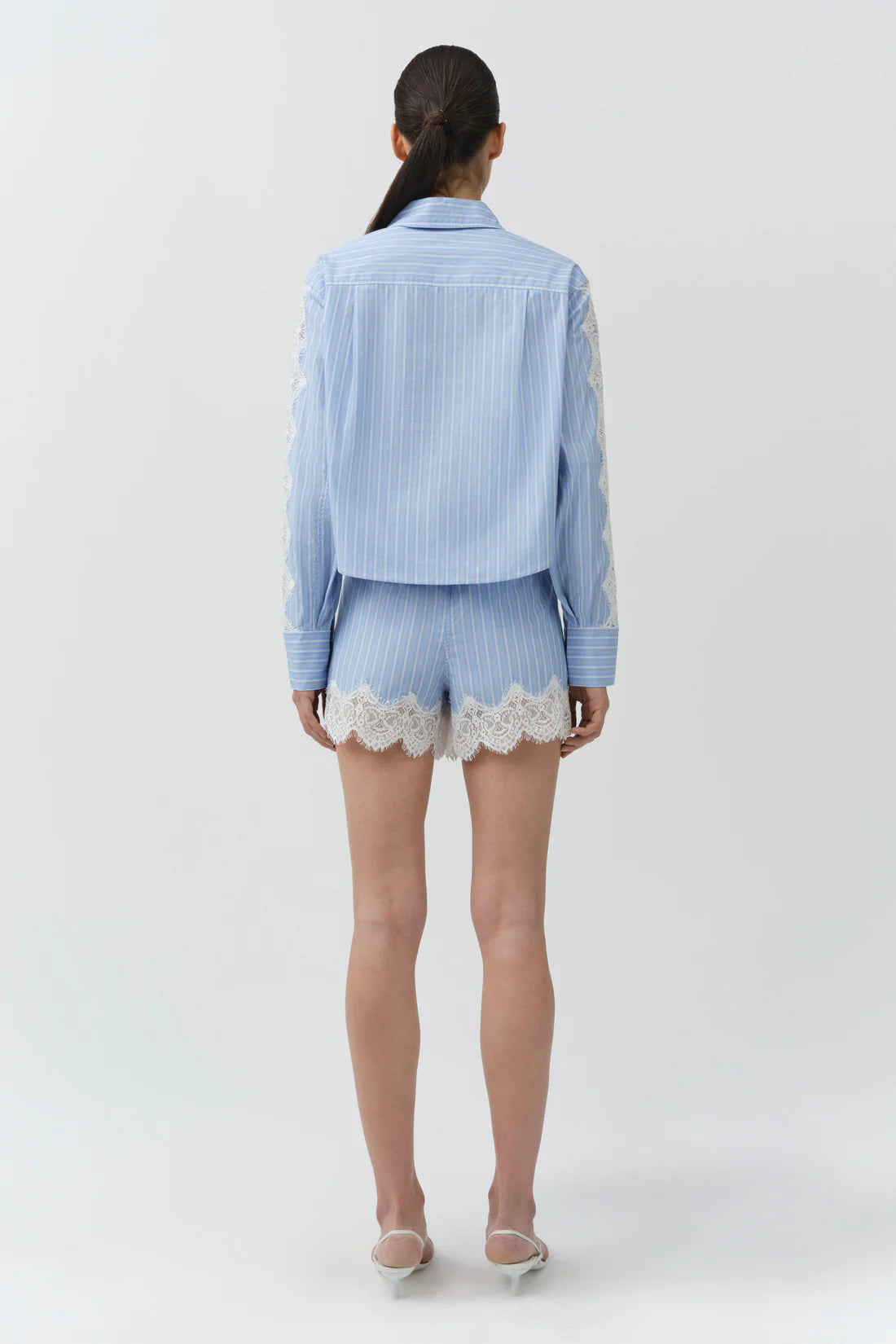 Renata Cropped Shirt and Emmie Cotton Lace Shorts back