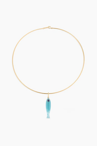 Thatch Fortuna Amazonite Charm on collar