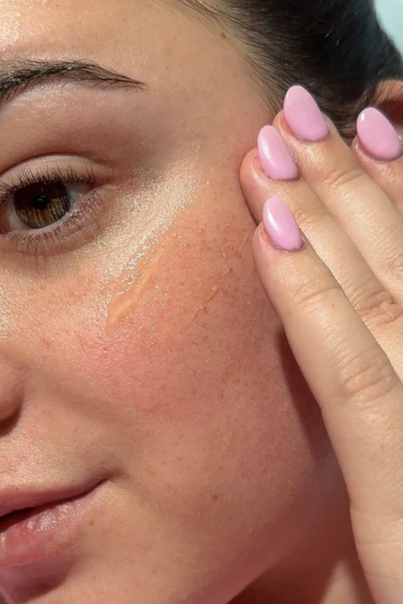 Bask SPF 40 Daily Invisible Gel Sunscreen on face