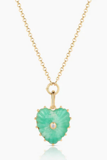 Thatch Malene Chrysoprase Clip Charm on chain with charm clip