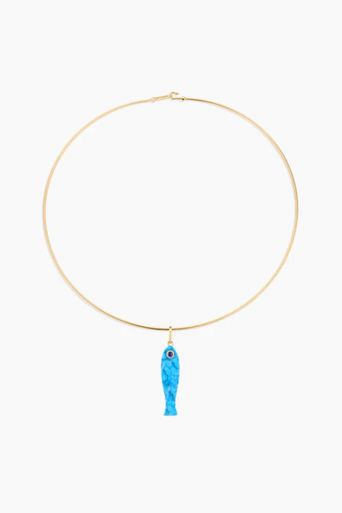 Thatch Fortuna Howlite Charm on collar