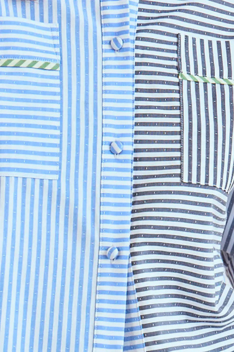 Hunter Bell Hudson Stripe Shirt close up front