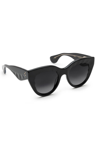 Krewe Charlotte Black + Black Crystal Sunglasses side view by itself