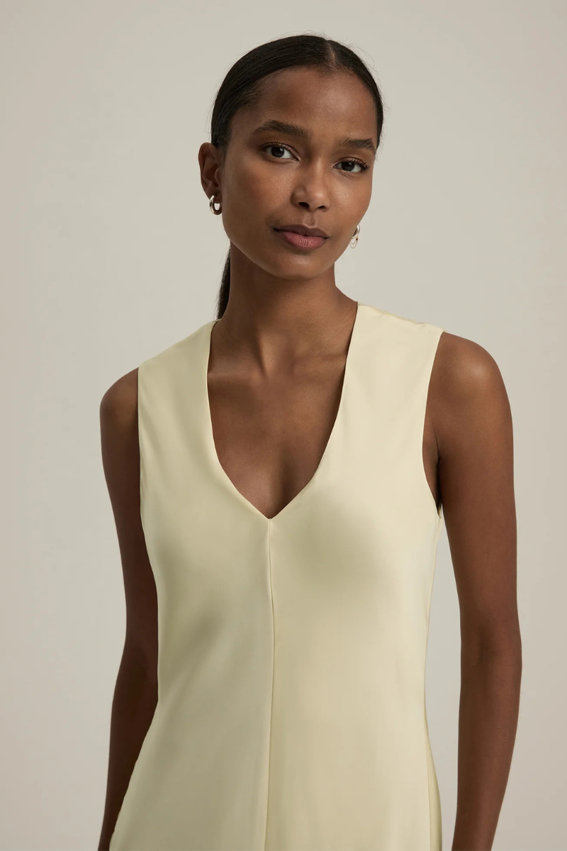 Favorite Daughter the Favorite Column Dress close up neckline