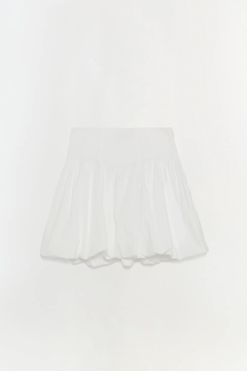 Simkhai Pippa Bubble Mini Skirt flat lay