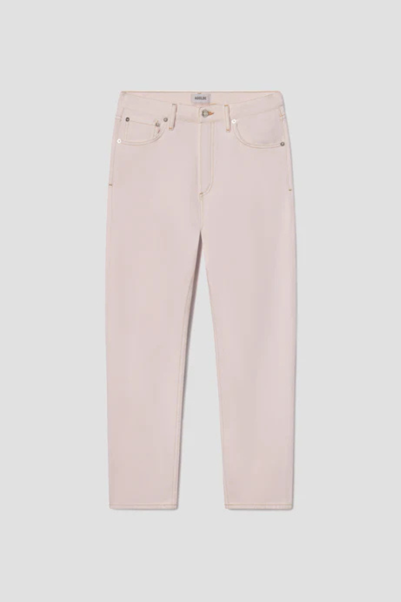 Agolde 90s Mid Rise Straight in Cosmos by laid flat
