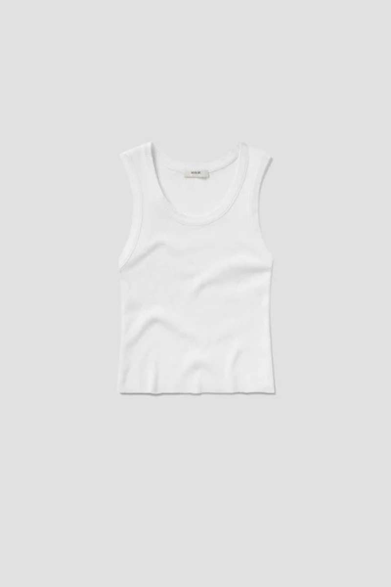Agolde Shrunken Poppy Tank White flat lay
