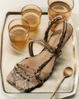 Viv Strappy Sandal Snake on tray