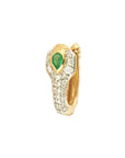 Single Diamondback Emerald Snake Hoop by itself