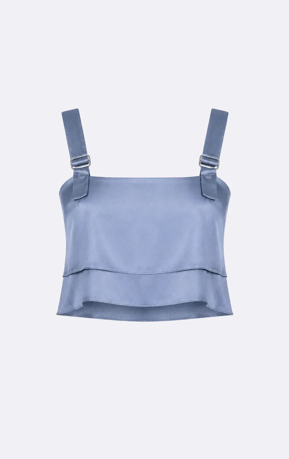 Astrid Crop in Steel Blue by itself