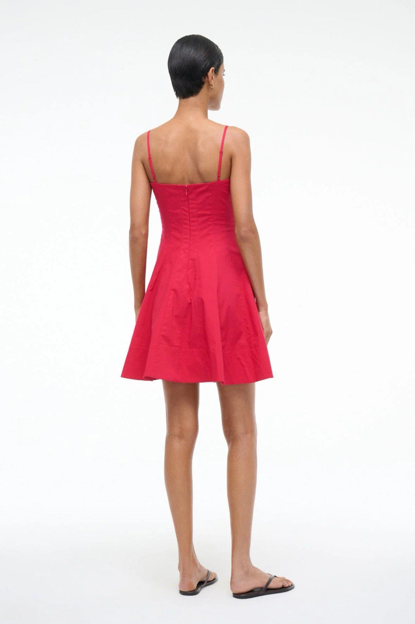 Staud Wylie Mini Dress in Cherry back
