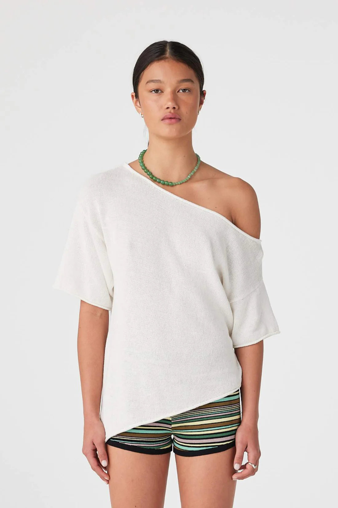 Alyia Asym Knit Tee front