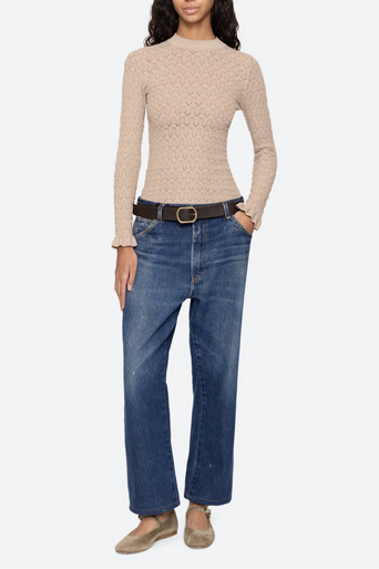 Sea New York Ruby Long Sleeve Top Champagne full body