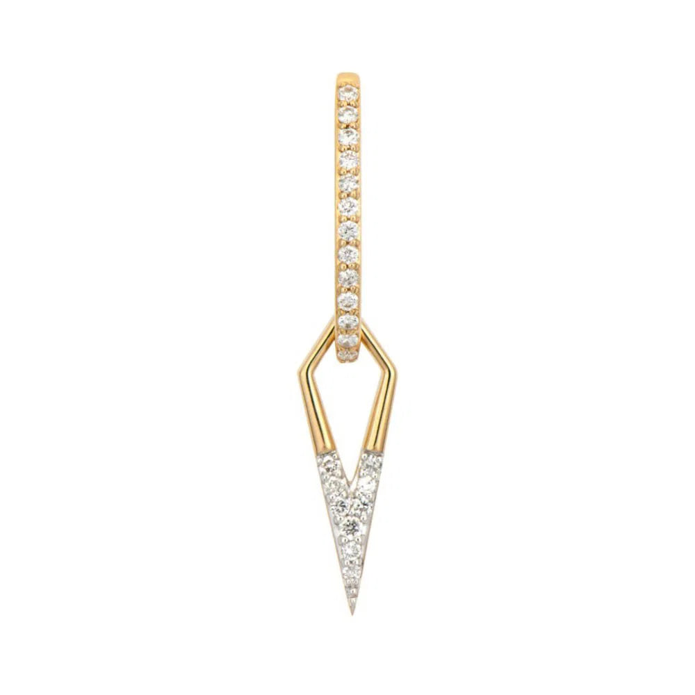 Single Classic Open Dagger Charm front view on white background