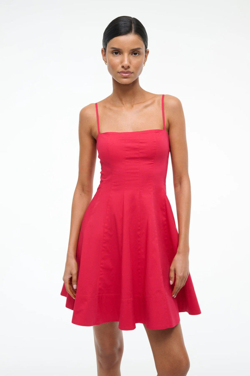 Staud Wylie Mini Dress in Cherry front