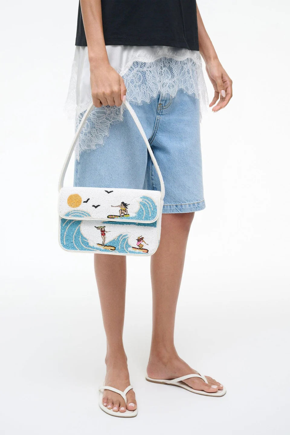 Tommy Beaded Bag Surf Babes held at side