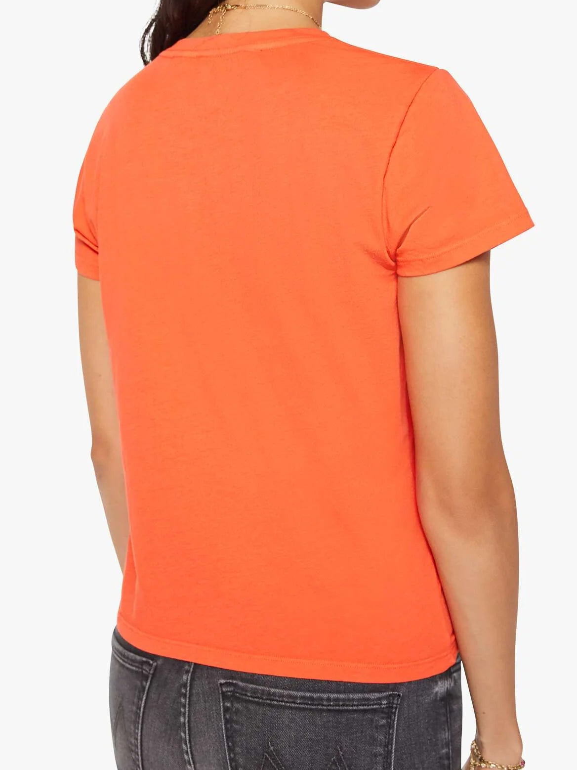 The Lil Goodie Goodie Tee in DRN close up back view on model