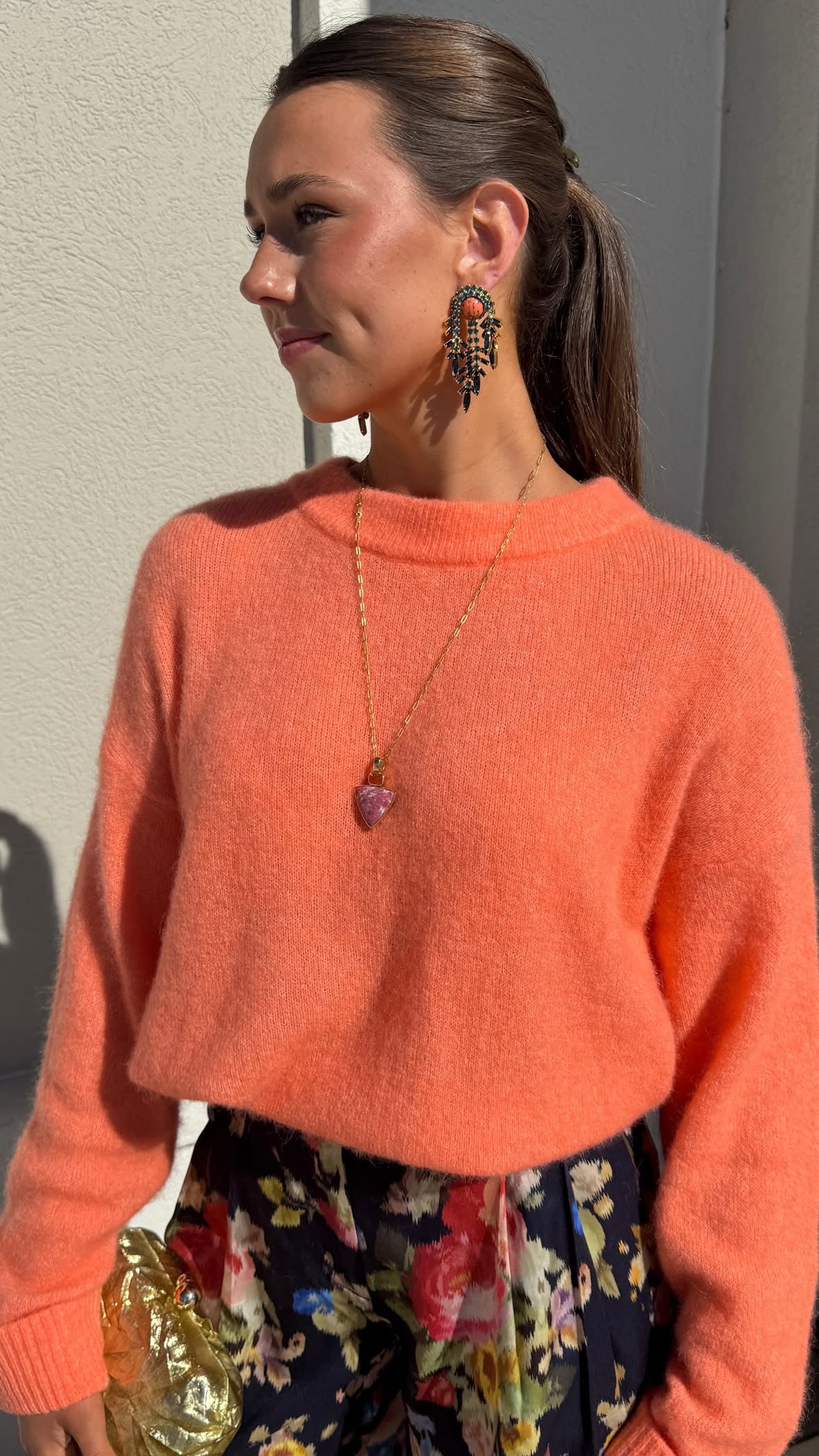 Jumper Vitow Salmon Melange close up