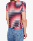 The Lil Goodie Goodie Ringer in Pink Stripe back view on model