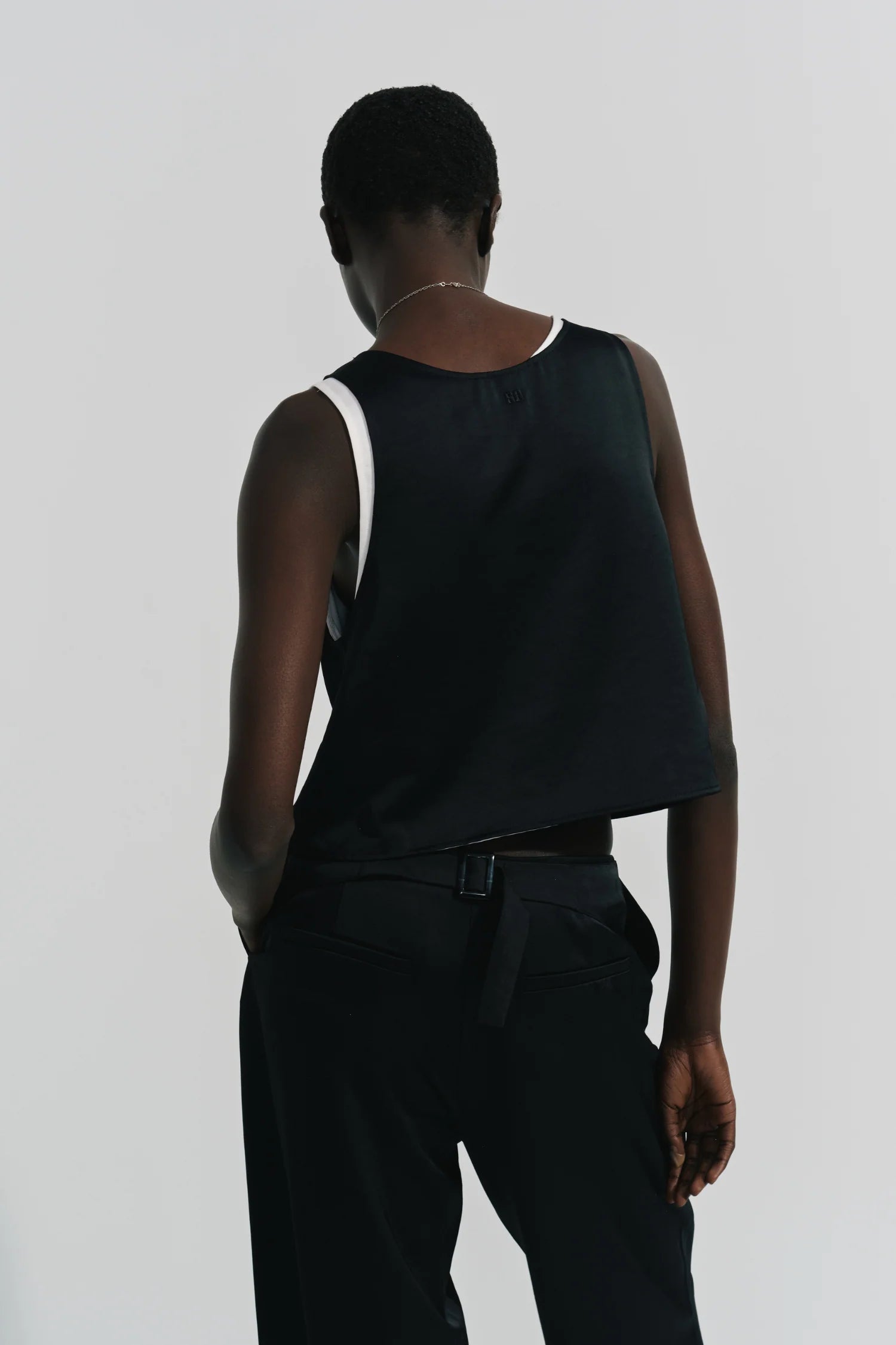 Lodi Cropped Tank Black back