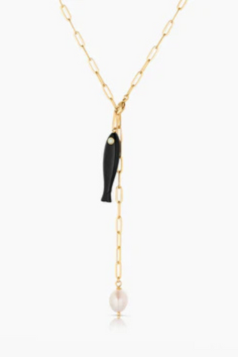 Thatch Fortuna Onyx Charm on lariat