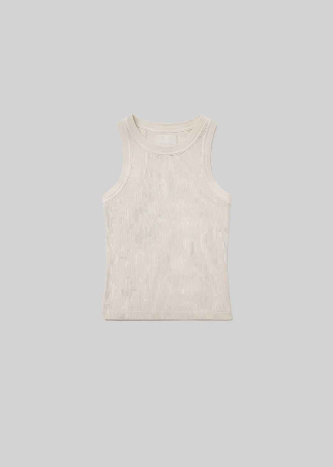 Isabel Rib Tank Dune laid flat