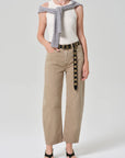 Isabel Rib Tank Dune full body front