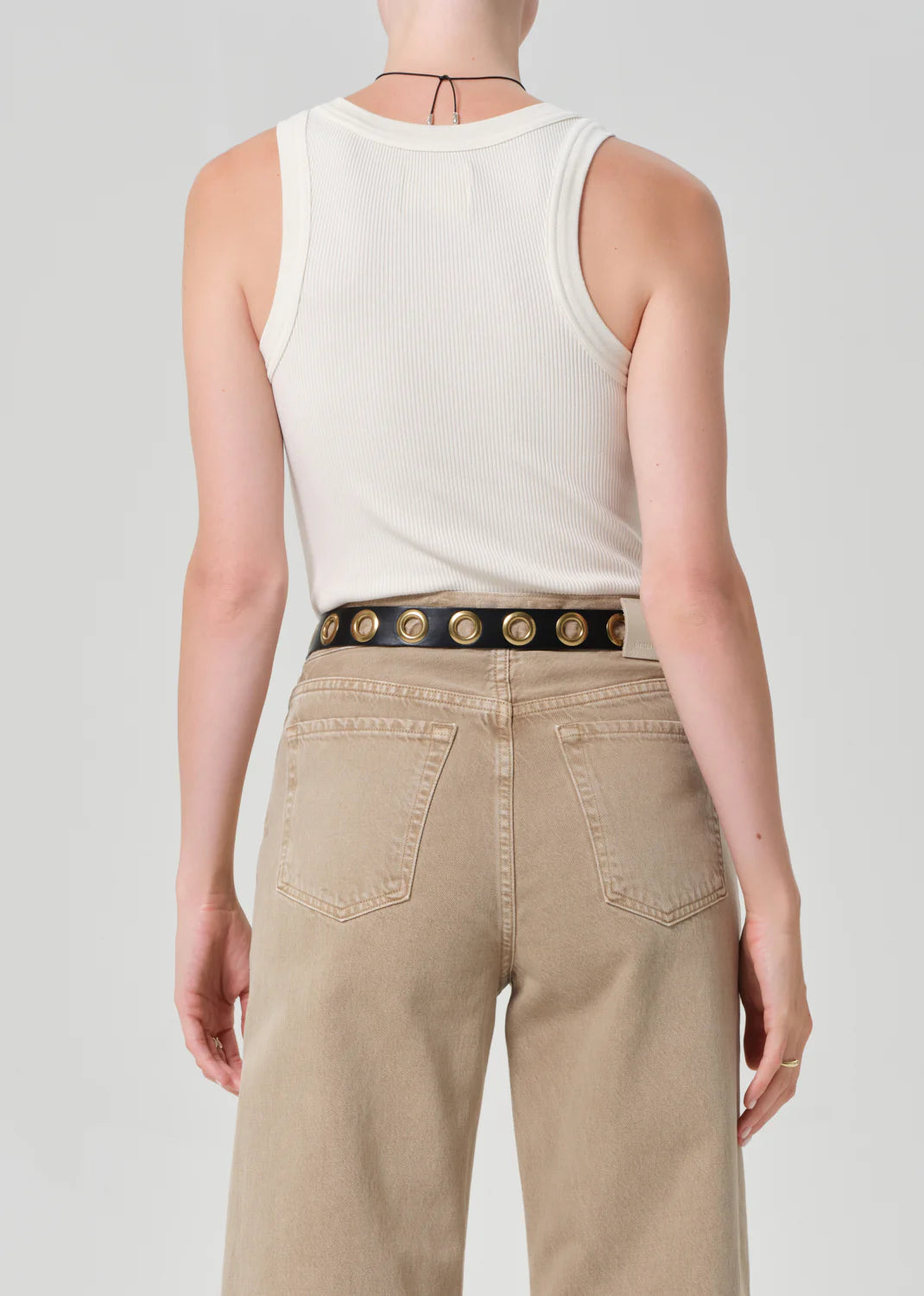 Isabel Rib Tank Dune back