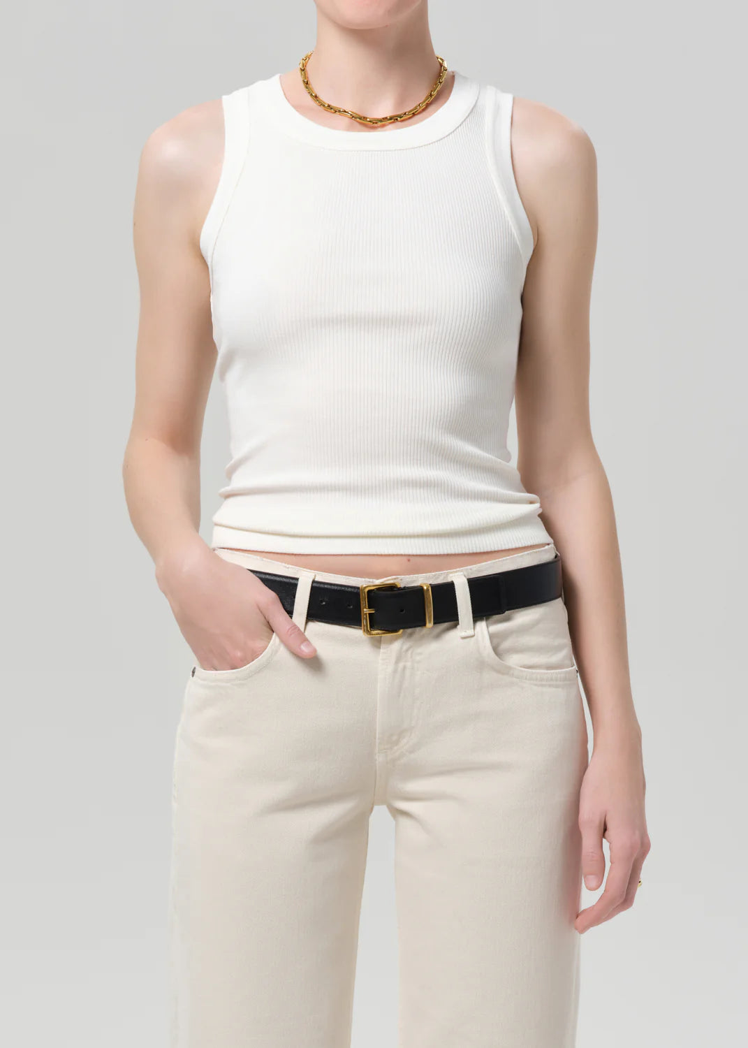 Isabel Rib Tank Pashmina front