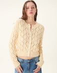 Cerdena Cardigan close up front view on model