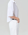 Frances Cropped Cape Button Up side