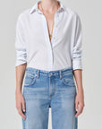 Avni Slim Shirt in Blue Micro Stripe front