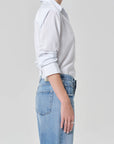 Avni Slim Shirt in Blue Micro Stripe side