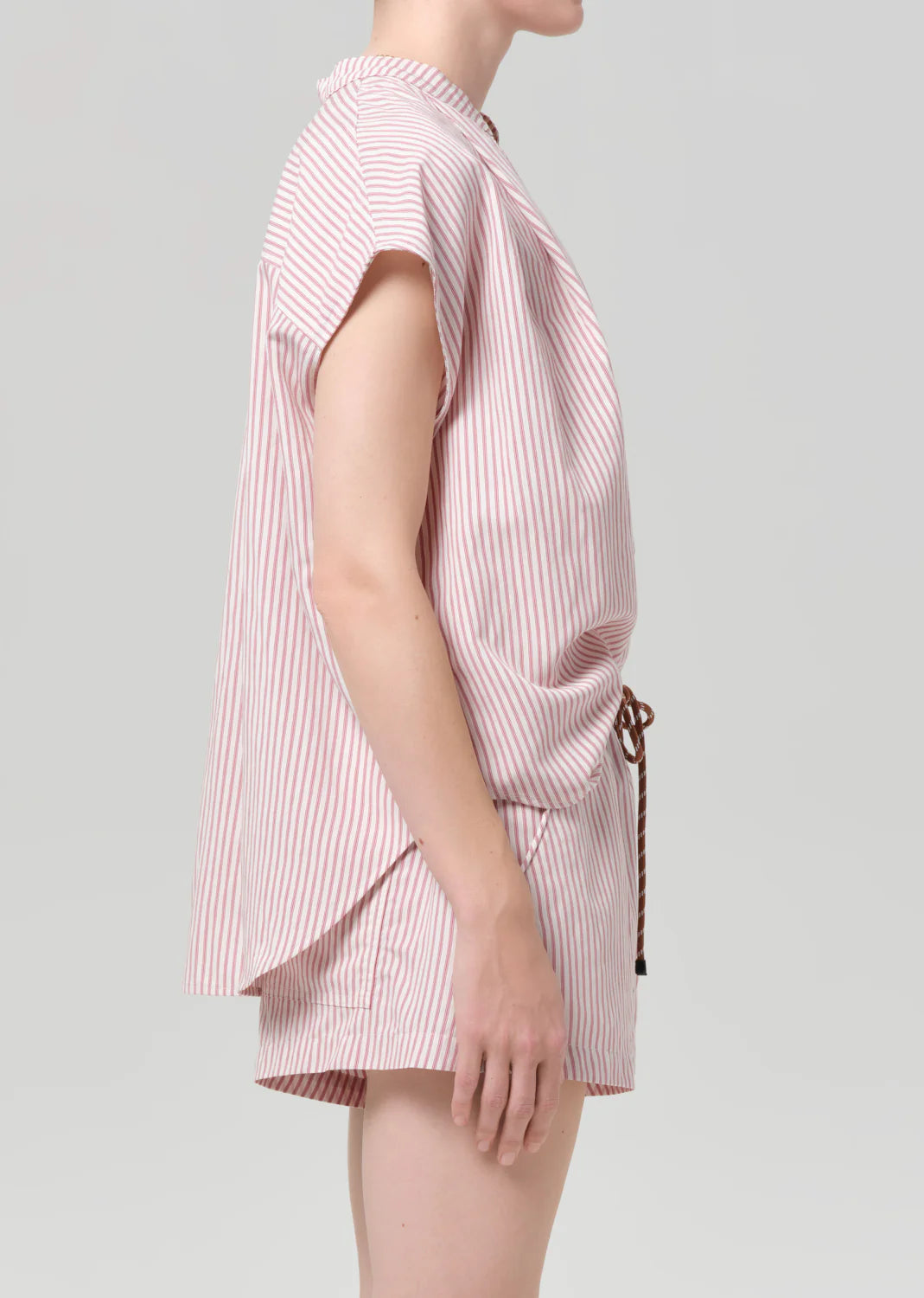 Penelope Blouse In Raspberry Stripe side