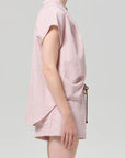 Penelope Blouse In Raspberry Stripe side