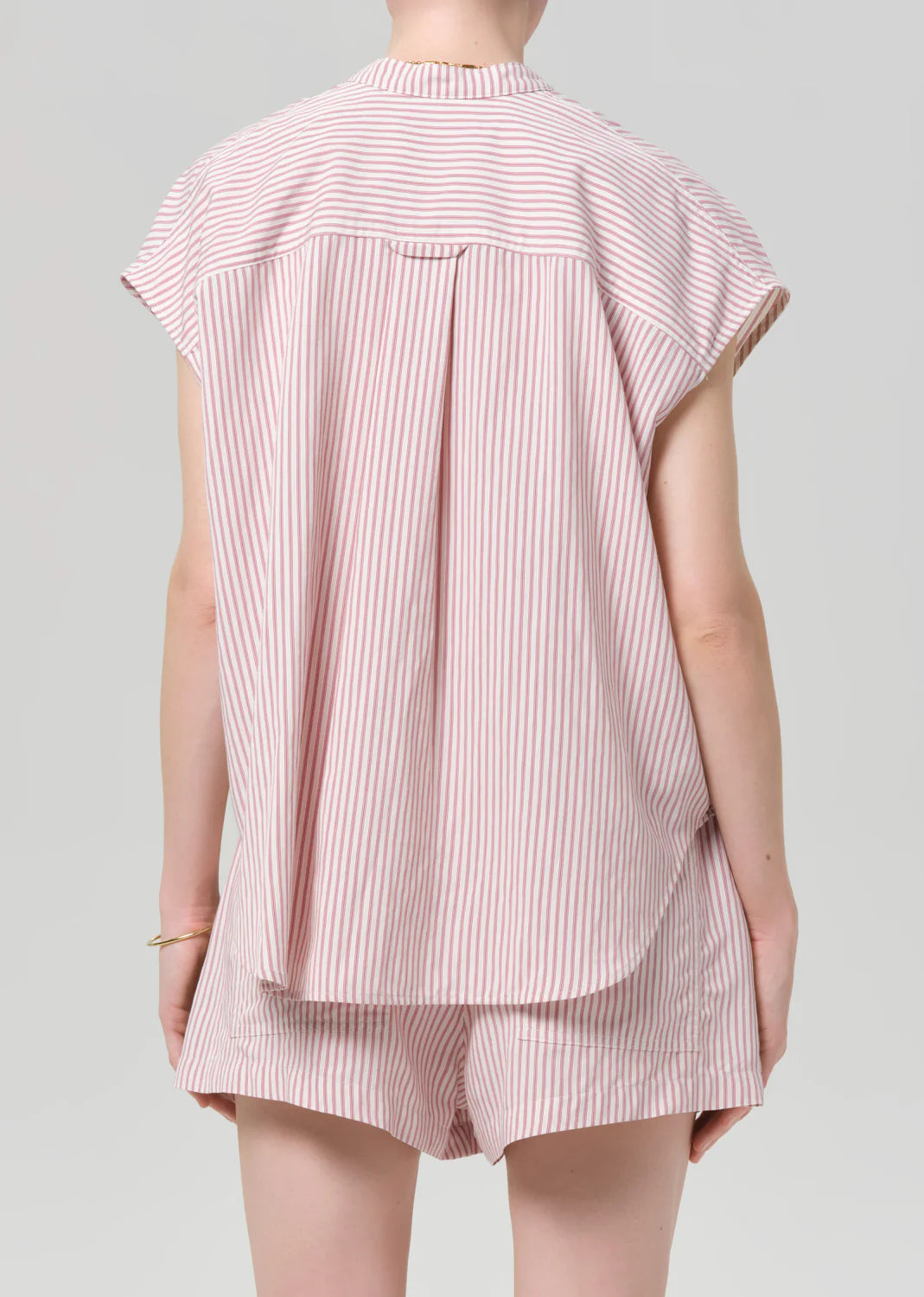 Penelope Blouse In Raspberry Stripe back