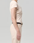 Tabi Short Sleeve Cardigan in Shrimp side