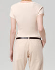 Tabi Short Sleeve Cardigan in Shrimp back